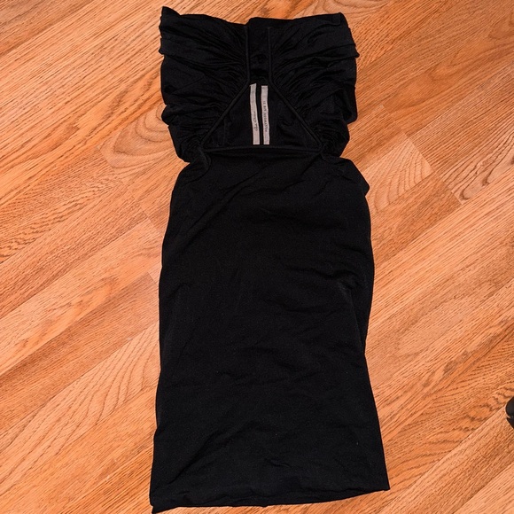 RICK OWENS Black Hollywood Prong MinidressSize M